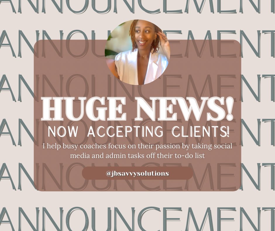 jbtheva's tweet image. Unlock your coaching potential with my virtual assistance! 🚀💼 Now accepting new clients, let&apos;s take your coaching business to the next level.

#hireavirtualassistant #hireava #virtualassistantforcoaches #onlinecoach 

Hire a Virtual Assistant
Virtual Assistant for Coaches