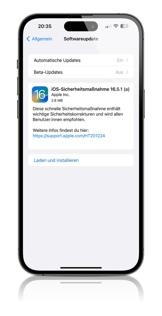 Kleines Sicherheitsupdate am Abend #iOS16
