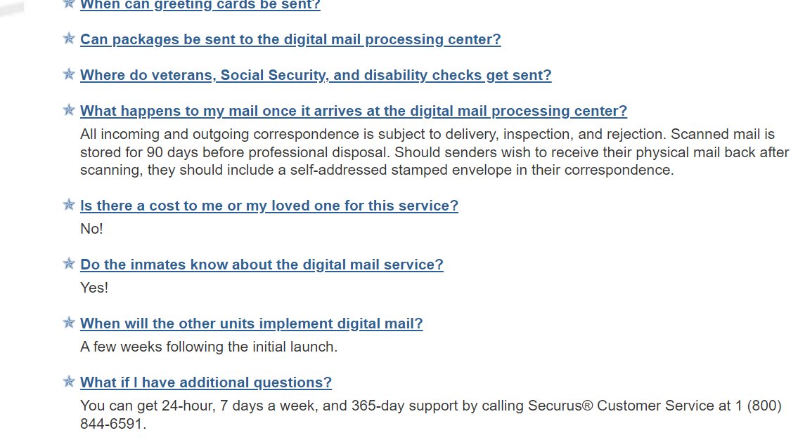 Since Texas prisons apparently couldn't get staff to stop smuggling in drugs they are now going to stop drugs by getting all the inmate mail scanned and people will only get digital copies. 

And who is in charge of the scanning? Based on this, it appears to be... SECURUS.