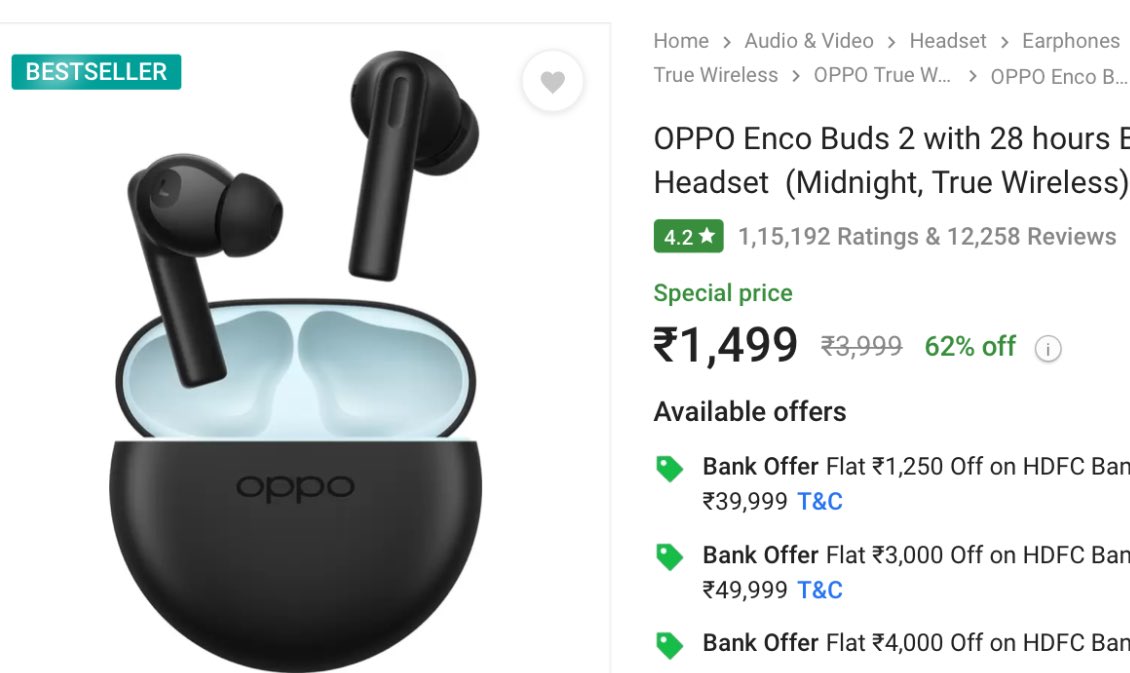 TechGlare Deals on X: Grab OPPO Enco Buds 2 at Rs.1499    / X