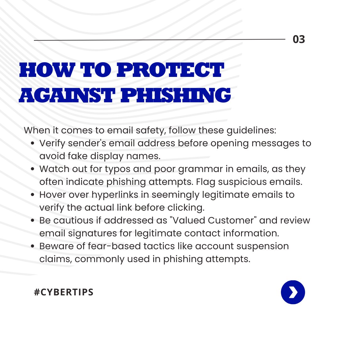 PSMPartners's tweet photo. Protecting Your Data: Stay one step ahead of phishing attacks! 🔒💻 Phishing has become a popular method for hackers to access sensitive information. Here are some essential tips to safeguard your data and your company's data. Stay vigilant and keep your information secure! 💪🔐 https://t.co/cYNPez12eK