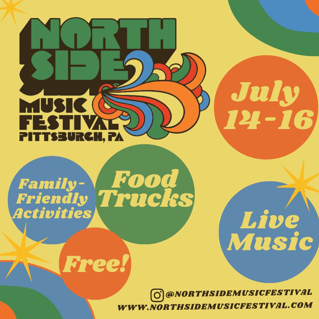 The Northside Music Festival is THIS WEEKEND! 🤩🙌

Friday, July 14 – Sunday, July 16

🍔 Food trucks
🎶 70 bands
⭐ Family-friendly activities
🎨Art vendors

FREE!!

📲 Follow @northsidemusicfestival on Instagram or visit www.northsidemusicfestival.comto learn more!