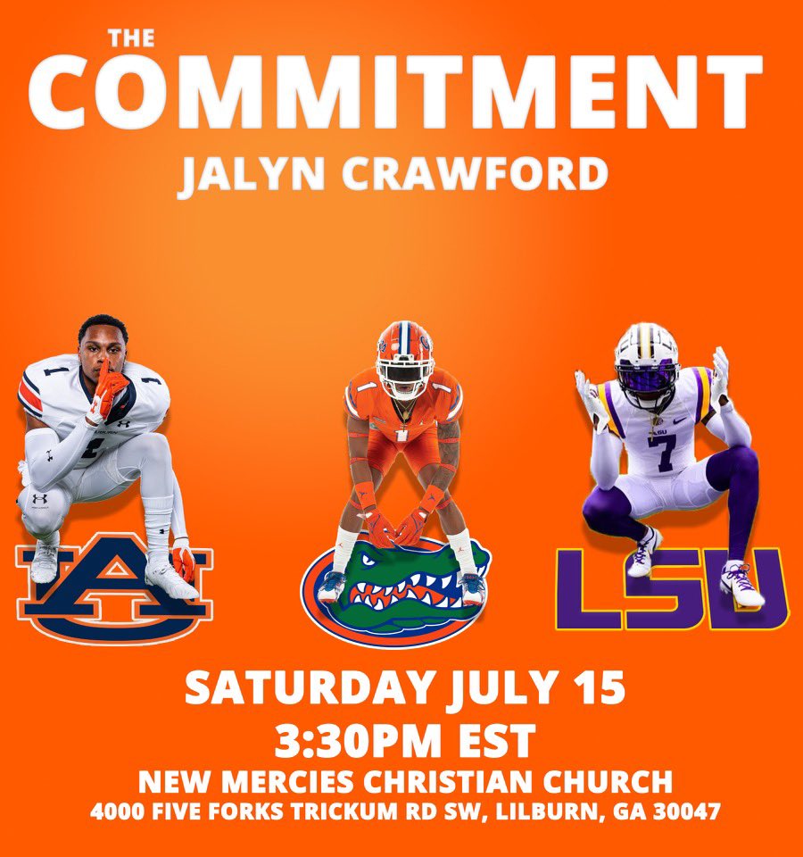 Bout that time!!🫨@ParkviewFB @ChadSimmons_ @JeremyO_Johnson @RustyMansell_ @RyanWrightRNG @InsideHashes @BHoward_11 @FloridaGators @AuburnFootball @LSUfootball