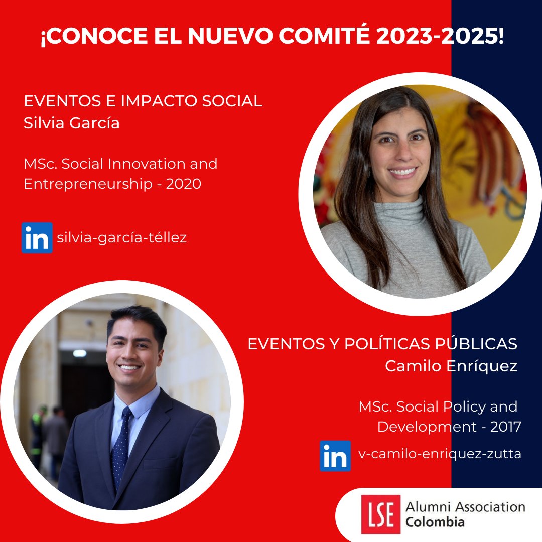 LSEalumniColo's tweet photo. !Te invitamos a conocer el nuevo comité 2023 - 2025 de la LSE Alumni Association Colombia!  

Conoce los perfiles y roles que tendrán las personas en la asociación. #Parte2 

#LSE #Colombia

@LSESUColombian1 
@StudyLSE https://t.co/UBVE2mvr26