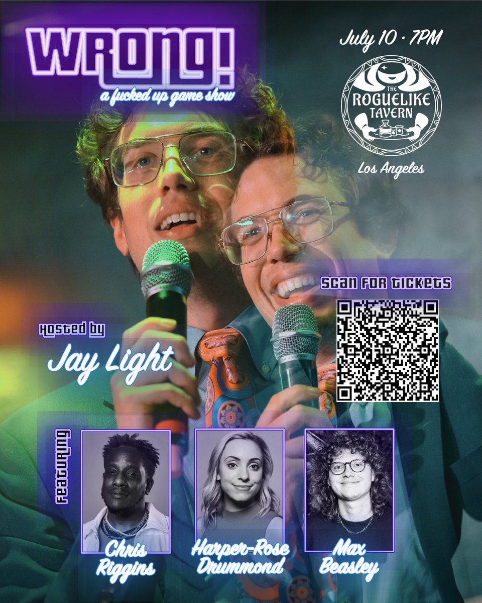 DietJay's tweet image. TONIGHT! We're gettin' super duper wrong with @ComedyChris  #harperosedrummond and @maxbeasleyyy at @TheRoguelike. featuring some of the most bonkers stuff we've dug up from the internet rabbit hole yet.

Reserve your @wronggameshow seats here: eventbrite.com/e/668579327767