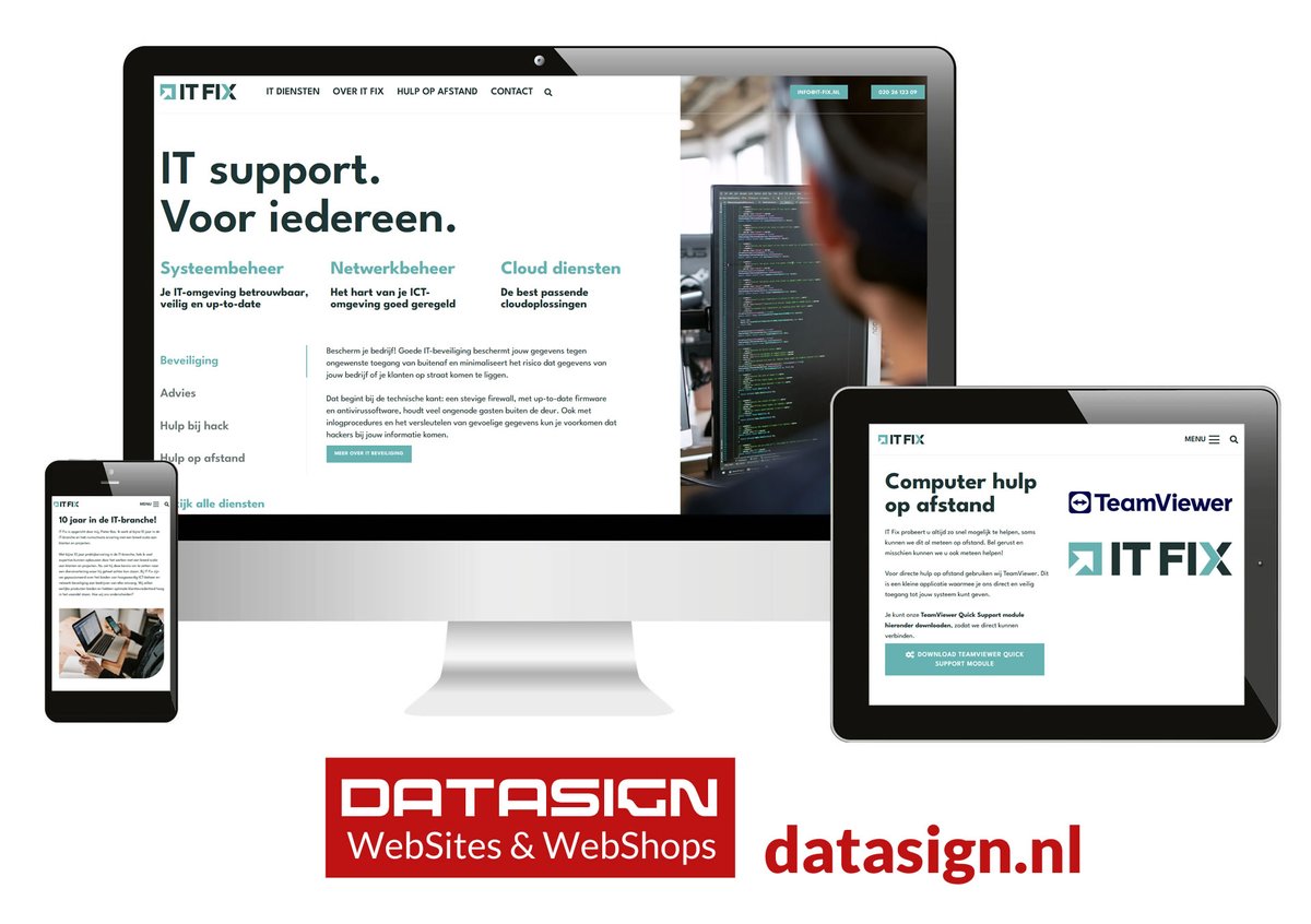 datasign's tweet photo. Nieuwe website voor IT FIX Amsterdam: 10 jaar in de IT-branche! Zo’n dikke 10 jaar praktijkervaring in de IT-branche en dus veel expertise door het werken met een breed scala aan klanten en projecten. Bekijk de spiksplinter nieuwe website van IT FIX op… https://t.co/yAIn9glPH0 https://t.co/FqAJ3S3QPd