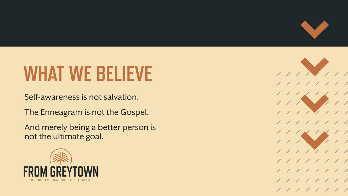fromgreytown's tweet photo. We believe that self-awareness is not salvation, the Enneagram is NOT the Gospel, and merely being a better person is not the ultimate goal.
#Enneagram
#EnneagramWisdom
#EnneagramCoaching
#Christianity
#ChristianLife
#PersonalDevelopment
#LifeCoaching
#Motivation
#GoalSetting https://t.co/kBlHGhZaLP
