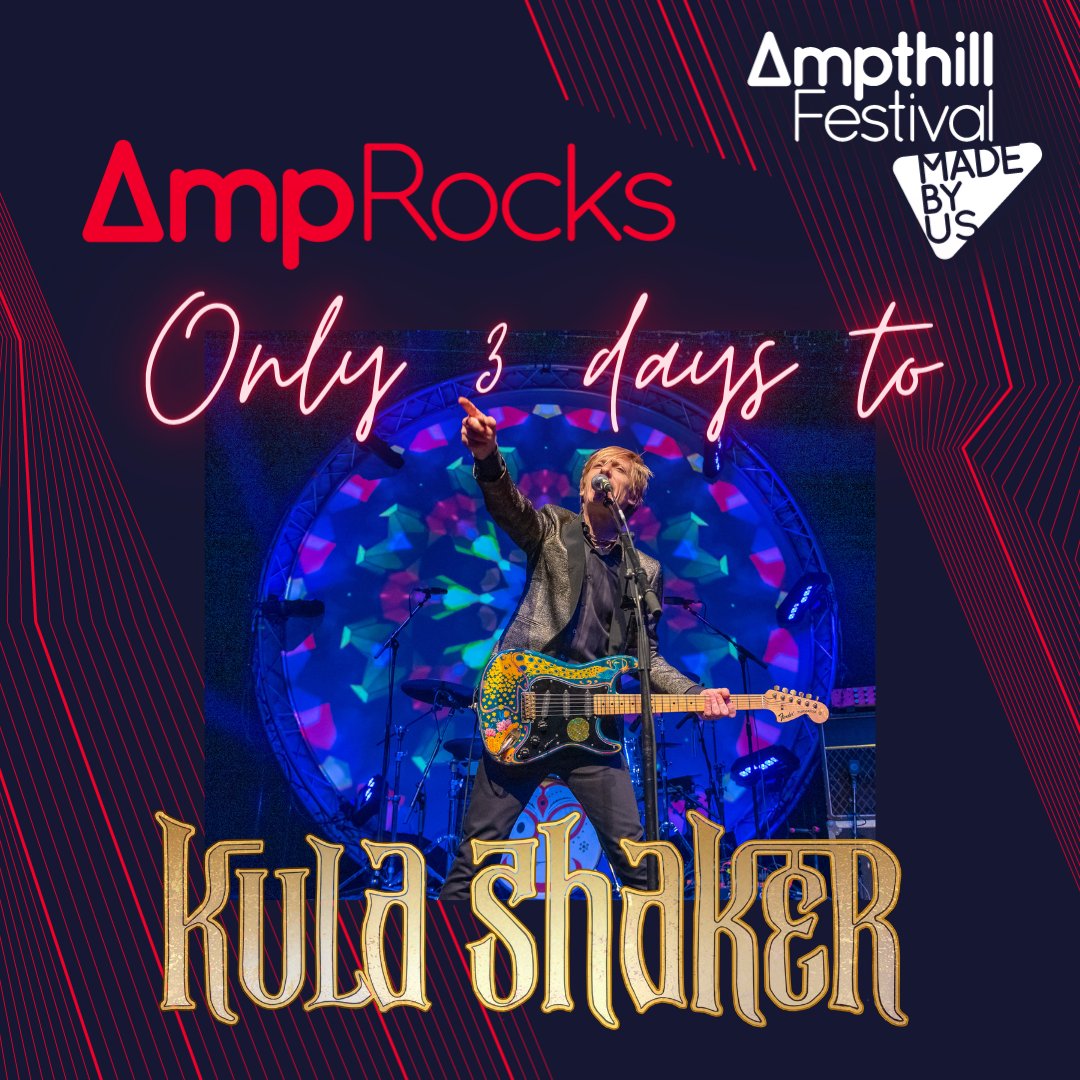 Are you ready to rock? Only three days until global-chart-topping Kula Shaker hit the stage at AmpRocks on Friday night! Enjoy the classics ‘Tattva’, ‘Hey Dude’, ‘Govinda’ and ‘Hush’ or get to know their new album.
Tickets at ampthillfestival.com/amprocks