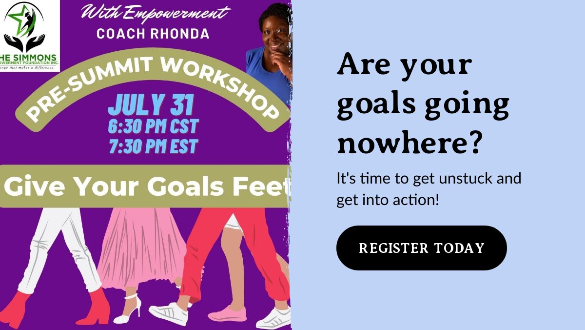 This is 3rd quarter 2023. It's time to bust a move and accomplish those goals. Let's take this virtual journey together July 31st. Get your tickets today give-your-goals-feet.eventbrite.com 
#PlanTheWork
#WorkThePlan