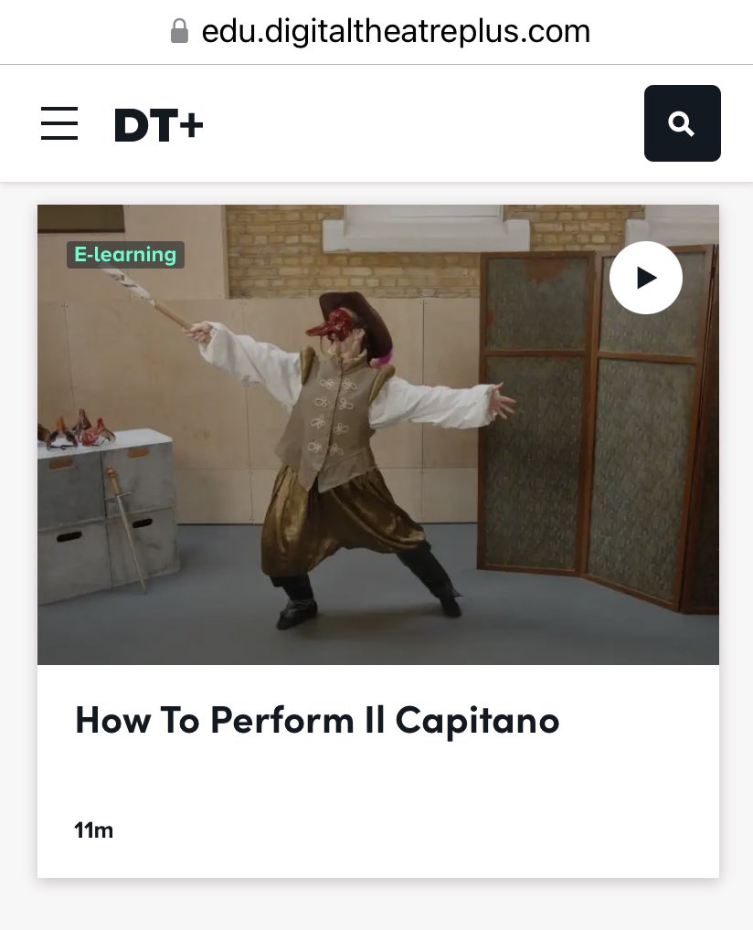 learningmasks's tweet image. Very excited to see the much awaited #howto #commedia series filmed with @DimensionalFool for @DT_Plus is out NOW! Series of six step-by-step character vids ideal for classroom teaching. Not signed up to DT+ yet? NOW is the time! edu.digitaltheatreplus.com