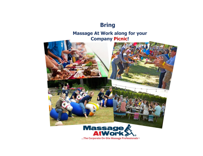 MassageAtWorkUS's tweet photo. Bring Massage At Work along for your company picnic!

#massageatwork #thecorporatechairmassageprofessionals #healthyliving #corporatepicnics #companypicnic #summerfun #worklife #funatwork #massage #inspiration #goals #lifestyle #life #believe #positivevibes #motivational #inspire https://t.co/1L0WVfJaHO