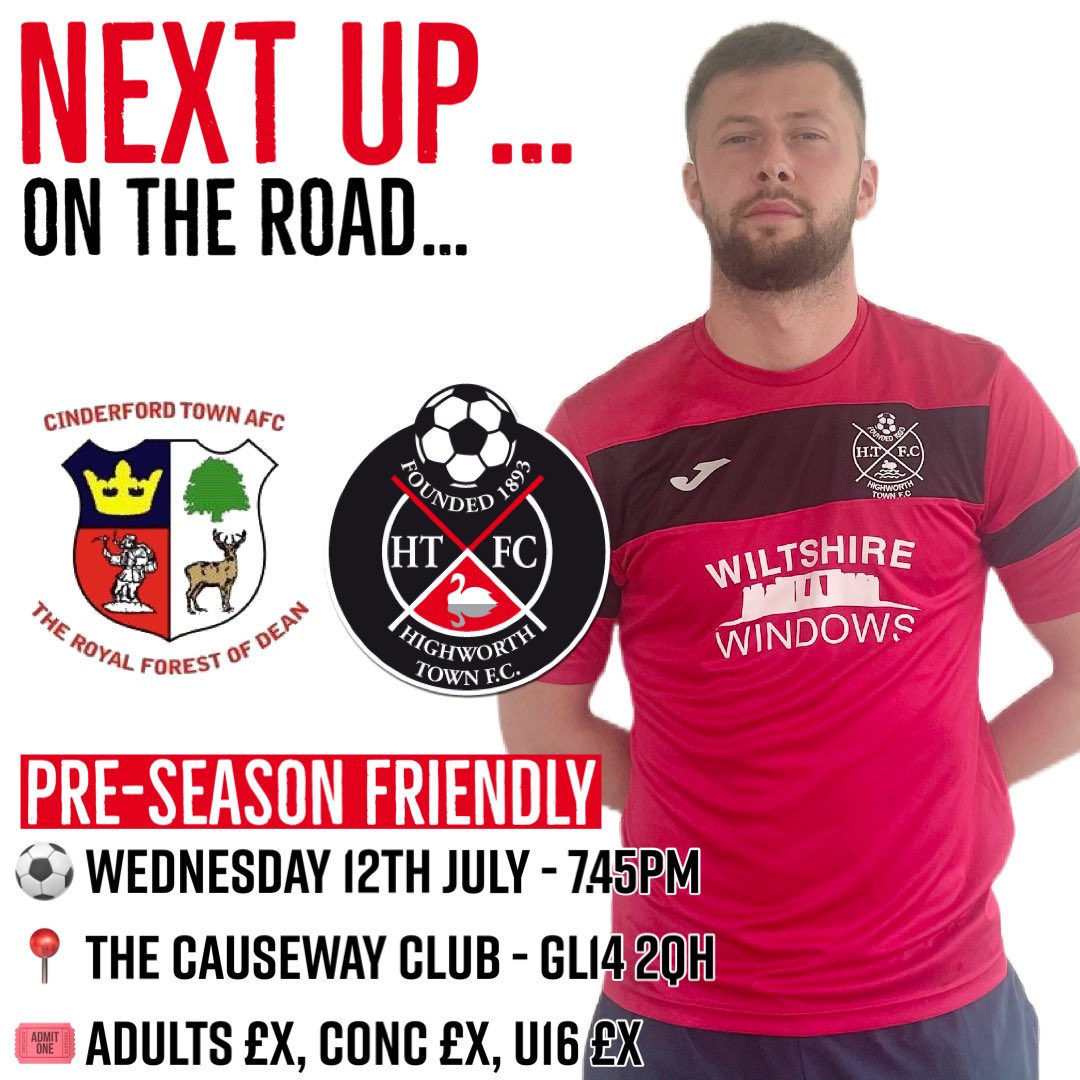 ON THE ROAD…

On Wednesday we kick off our pre-season friendlies when we head over to <a href="/Cinderford_Town/">Cinderford Town AFC</a> 

Get along and see how Paul Braithwaite’s side is shaping up ahead of the 2023/24 <a href="/HellenicLeague/">Hellenic League</a> Season

🔴⚫️🔴⚫️

<a href="/YSswindon/">Your Sport Swindon</a> <a href="/swsportsnews/">South West Sports News</a>