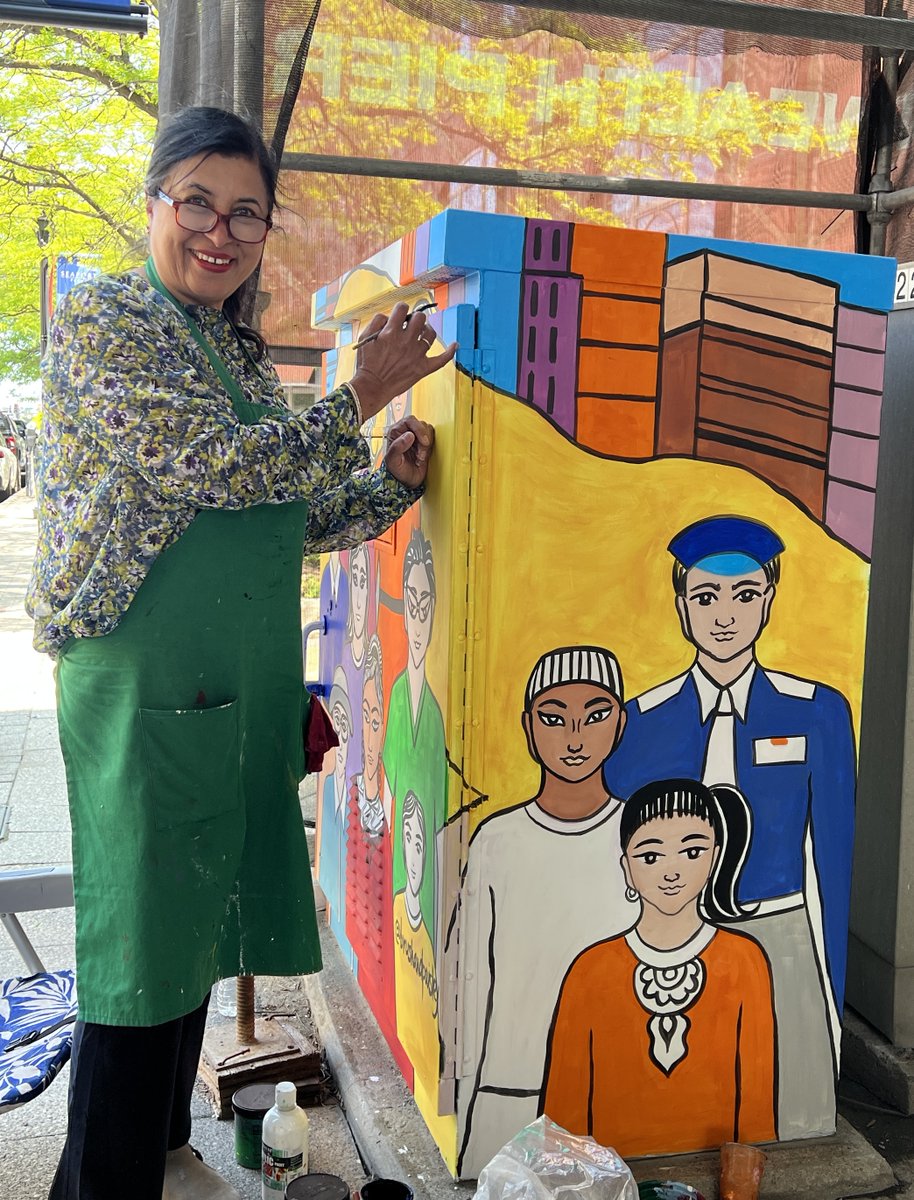 Massport's tweet photo. As part of Massport's effort to enhance the South Boston Waterfront we continue to rollout our #UtilityArt program throughout the community. Our most recent installation is from Raksha Soni. https://t.co/Zuxbp46ssD