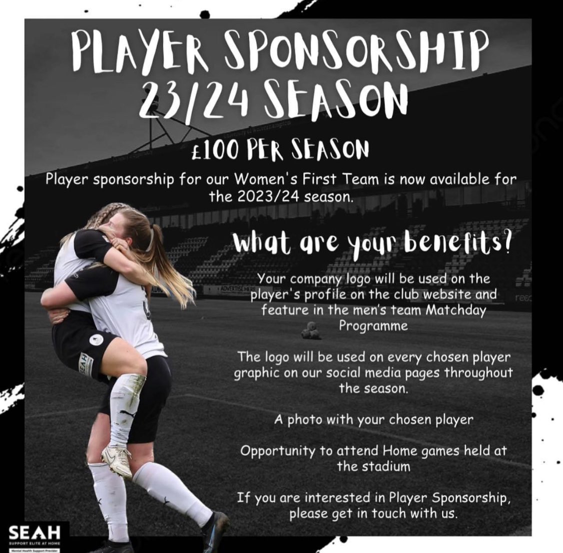 Would any business or individual like to sponsor me for the upcoming season. 

Weekly exposure on social media &amp; matchday programmes ￼throughout the season. Your support would be massively appreciated
🤍🖤⚽️