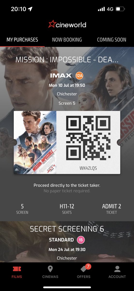 what_watched's tweet photo. @cineworld  @IMAX #MissionImpossibleDeadReckoning  #MissionImpossible @TomCruise https://t.co/vxToaISEUH