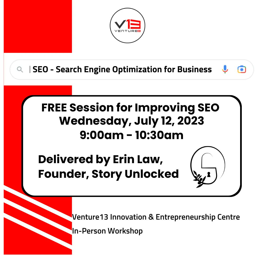 Looking to improve the SEO for your business? 

Join us this Wednesday, July 12 for a FREE Workshop on how to improve your searchability and get your business in front of a larger audience. 

Registration required: buff.ly/43KwYJ6