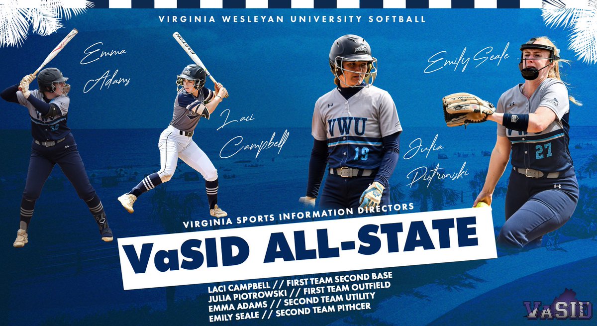 marlinsathletic's tweet photo. All-State

Laci Campbell and Julia Piotrowski were selected to VaSID First-Team and Emma Adams and Emily Seale received Second-Team Honors! @VWUSOFTBALL 

#VaSID // #AllState // #OutLove https://t.co/vemtlBlBR7