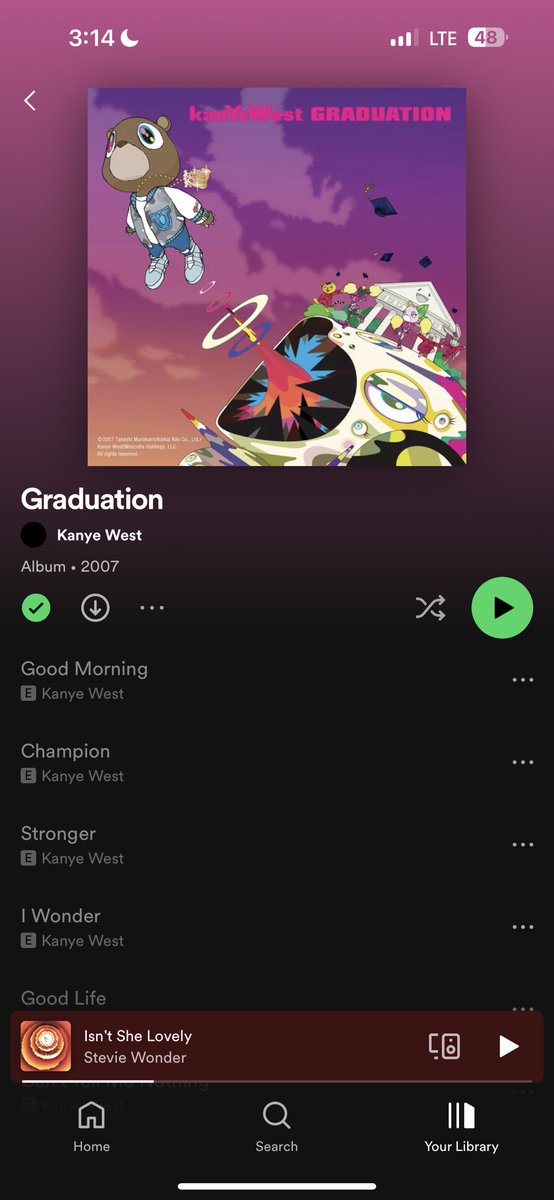 JAYL0NTYSON's tweet image. Graduation has been removed from spotify☹️
