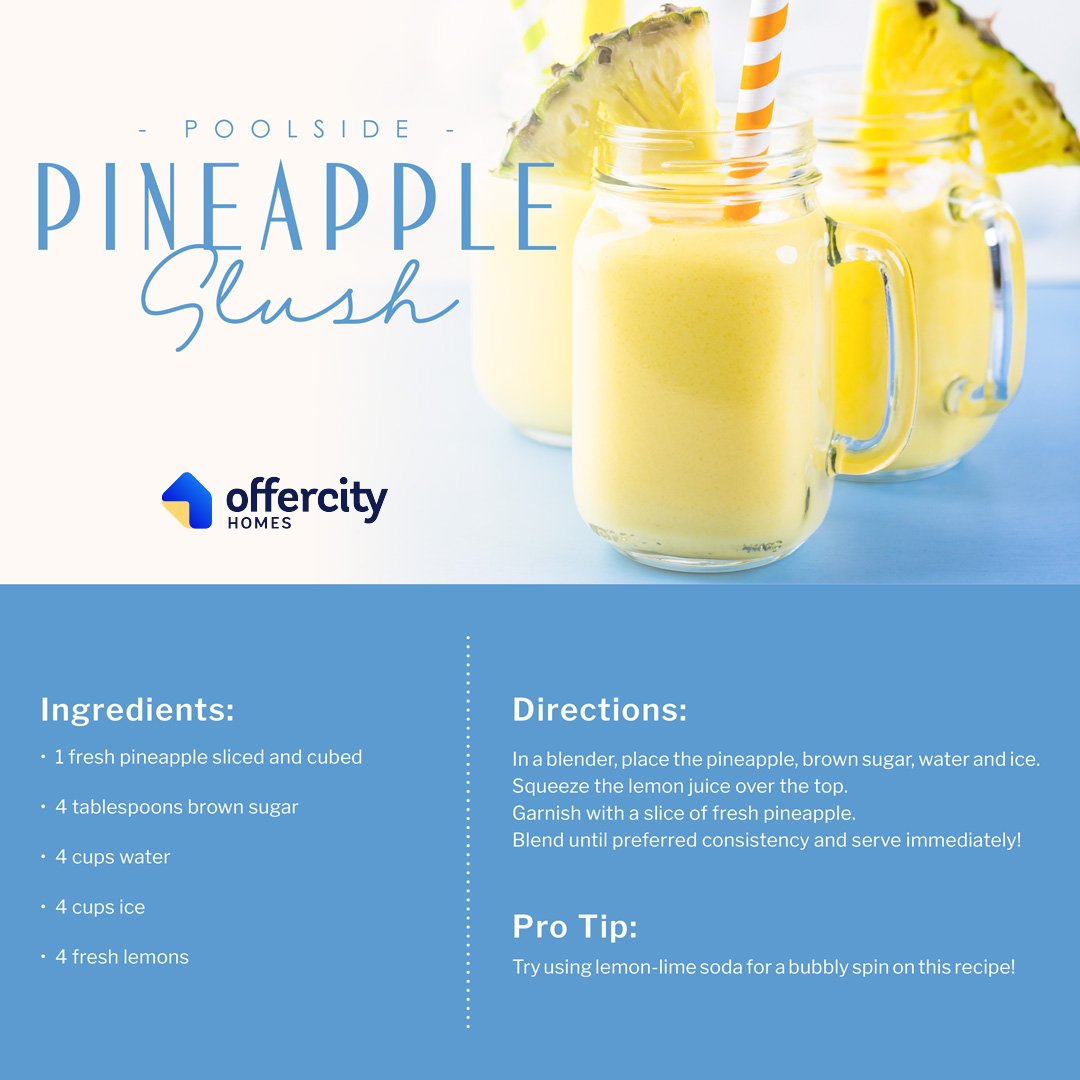 RupiAzrot's tweet photo. This refreshing pineapple-lemon slush is the perfect summer refresher whether you’re having a staycation with friends or relaxing in the backyard. Let me know what you think if you try it! #pineappleslush #summerrecipe #summerfun #realestate https://t.co/dcbG1usXjI