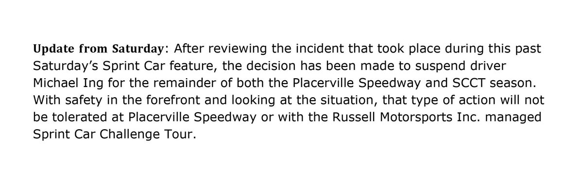Update from this past Saturday's Winged Sprint Car feature.
