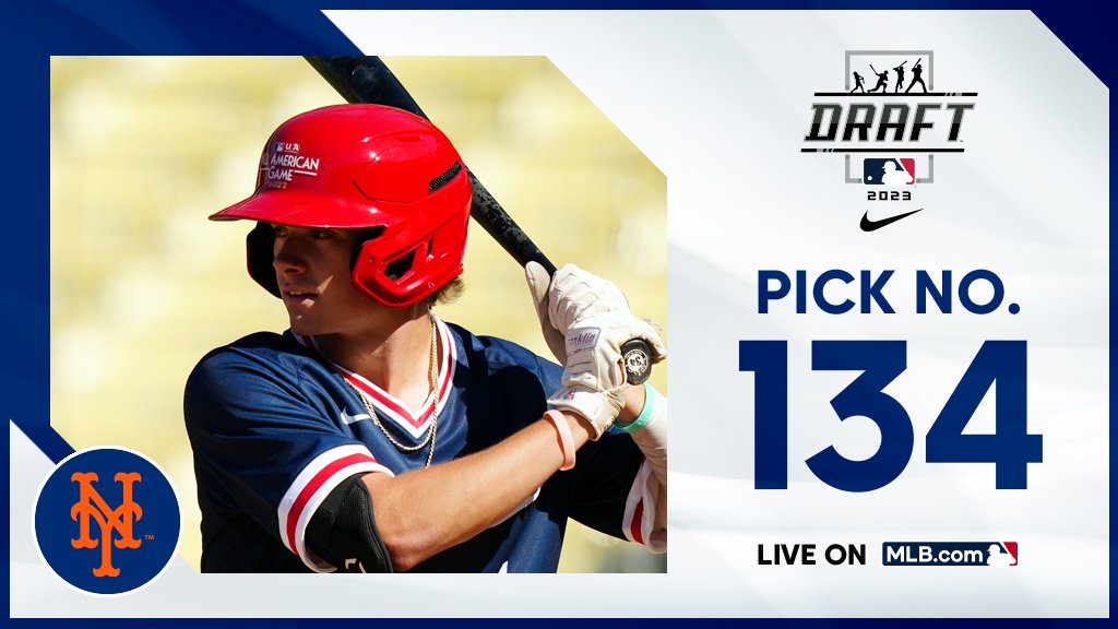 With the 134th pick, the <a href="/Mets/">New York Mets</a> select Springboro (OH) shortstop A.J. Ewing.

Watch live: atmlb.com/3NMtu27