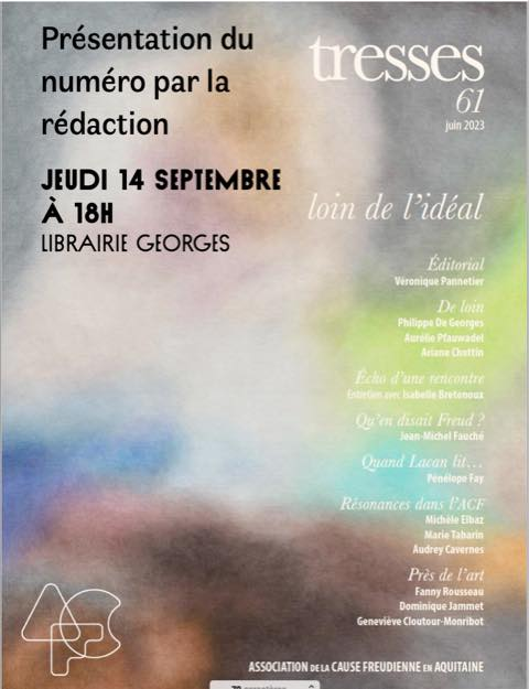 Le comité éditorial de notre revue Tresses présentera son dernier numéro « loin de l’idéal » à la librairie George à #Talence le 14 septembre. L’occasion d’échanger autour de ce thème si actuel et les articles passionnants qui constitue ce numéro.
Prenez date !