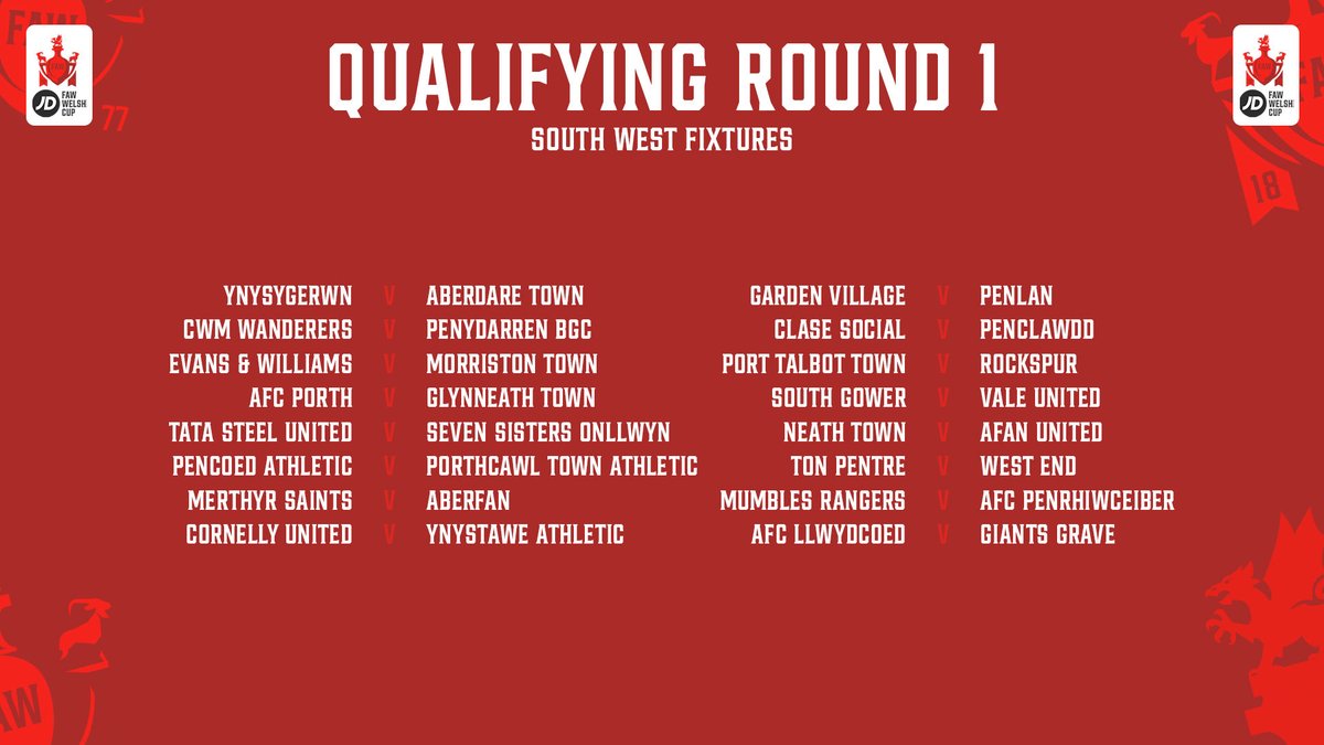 Nice draw for <a href="/AFCPorth/">AFC Porth</a> #Blackdragons🐉