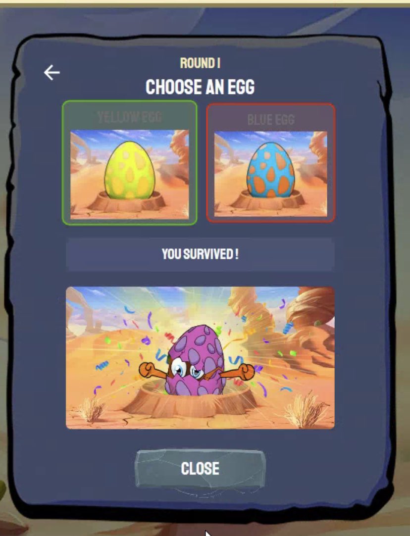I survived <a href="/dapperdinos/">Dapper Dinos 🎩🦖</a> mini game on #AVAX 🎉🎉🎉