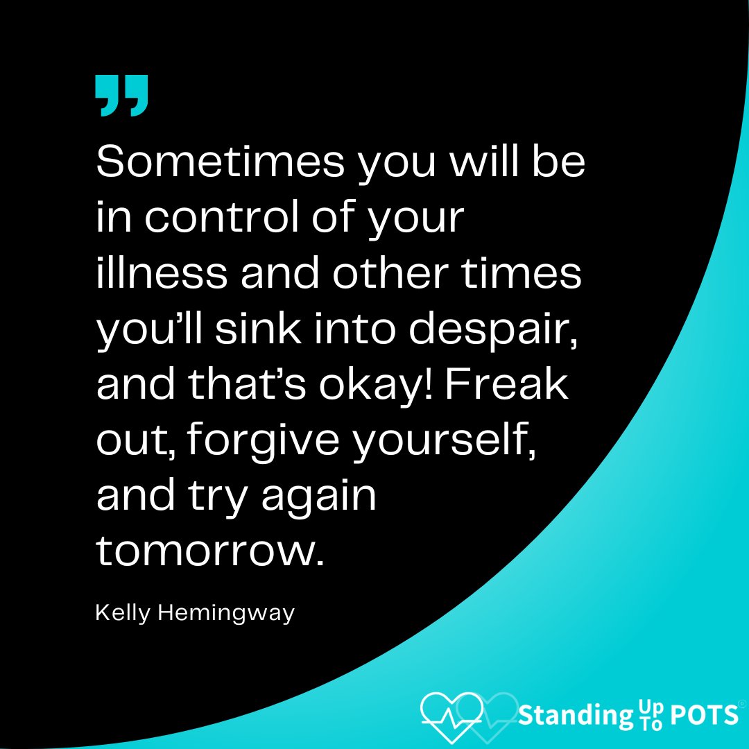 POTSActivist's tweet photo. #POTS is unpredictable, despite our best efforts to control our symptoms. Sometimes we can't fulfill obligations or go to that get-together. That's okay. Be good to yourself. Sometimes a good freak-out is therapeutic and can allow us to move on and try again tomorrow. #SUTP https://t.co/ALLwbJ40Wg