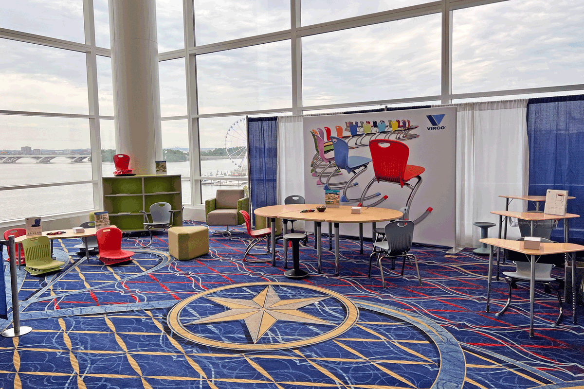 VircoInc's tweet photo. We’re at the National Association of Elementary School Principals Conference in National Harbor, MD! Visit us in booth #38 and explore our #RoomtoMove flexible furniture! #NAESP23 https://t.co/n2dio2iHTu