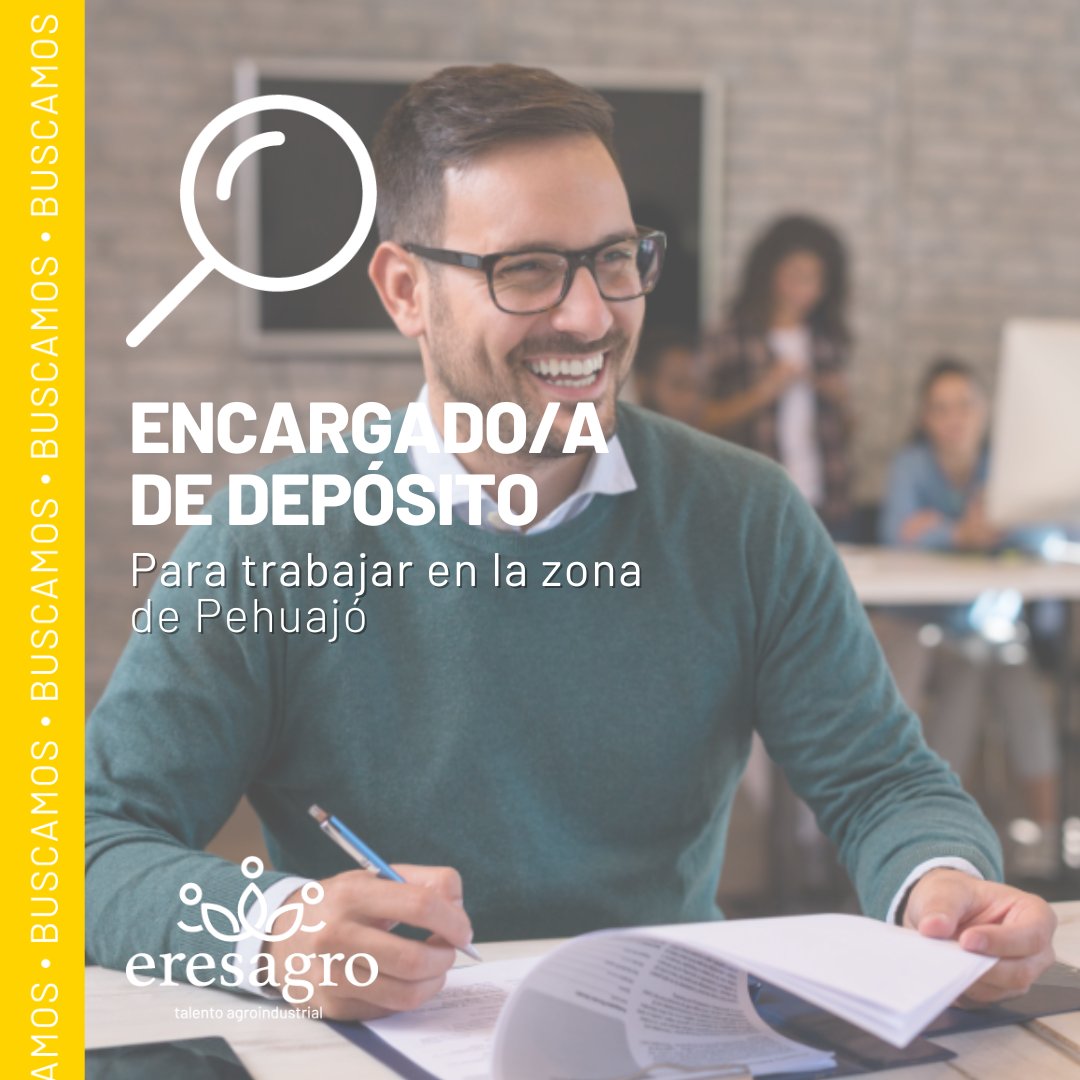 eresagro's tweet photo. #BúsquedaLaboral 📷Destacada empresa está en la búsqueda de un/a Encargado/a de Depósito para trabajar en la zona de Pehuajó. Nos orientamos a personas que tengan una experiencia mínima de dos años en posiciones similares.📷Hace click https://t.co/lQrhHMfBKs postulate! https://t.co/RRmqVzTbWA