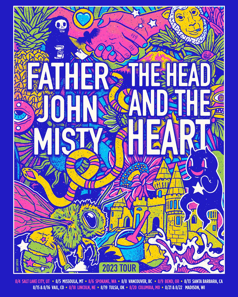 The Head & The Heart (@headandtheheart) on Twitter photo Having the time of our lives with <a href="/therevivalists/">The Revivalists</a> and cannot wait for round two with <a href="/fatherjohnmisty/">Father John Misty</a> next month !
Debuting the poster right here! created by <a href="/GIGART/">Gregg Gordon</a>. Get tix on our site and pick up this poster at a show!
✌️💙 Having the time of our lives with <a href="/therevivalists/">The Revivalists</a> and cannot wait for round two with <a href="/fatherjohnmisty/">Father John Misty</a> next month !
Debuting the poster right here! created by <a href="/GIGART/">Gregg Gordon</a>. Get tix on our site and pick up this poster at a show!
✌️💙