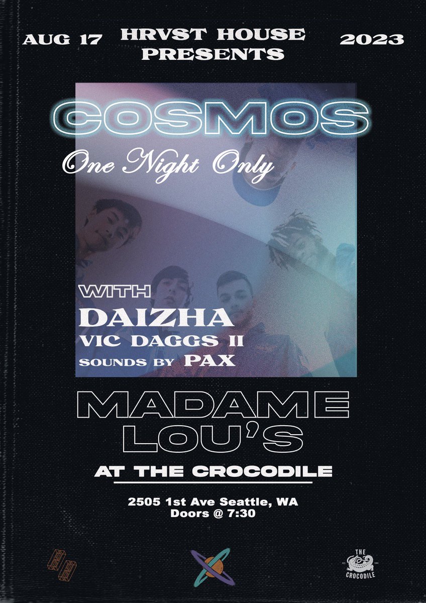 campanazone's tweet image. been workin on gettin this together for y’all all year..  
            
COSMOS: ONE NIGHT ONLY 💫

thurs, 8/17 w/ @simplydaizha, @VicDaggsII &amp;amp; sounds by @esepaxo 

get ur tix now 🤩 ticketweb.com/event/cosmos-r…