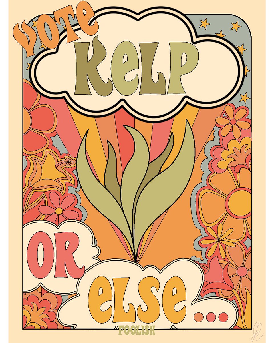 groovyjassy's tweet photo. Kelp Will Help!!! Made some 70s inspired posters because I like the 70s. #qsmpfanart #foolishgamersfanart #foolishgamers #qsmp #qsmpfoolish #kelpfoolish #kelpwillhelp https://t.co/EylLFS5jNg