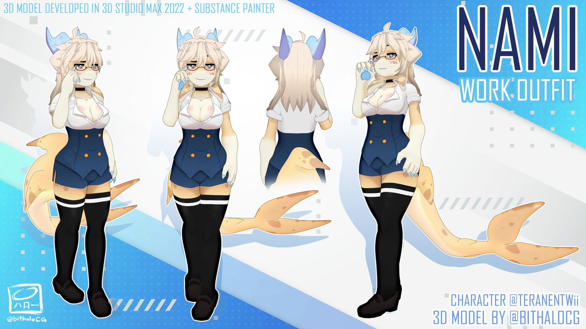 bithaloCG's tweet photo. Please Retweet <3 : [ COMMISSIONS ] 
3D Character Commissions are open right now

Prices : $700 + : 3D Character Simple + Rig!
DM first with Character Ref + Details 

( I can do Furry/Chibi/East/West styles ! )

#commissionsopen #commisssions #3dcg #3d #3dmodel #vrm #vrchat !