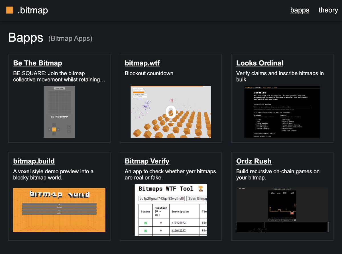 ordinalOS's tweet image. 4 of our apps made the #Bapps list!
🟧 bitmap.land/bapps
s/o @trac_btc @AdrianDittmann @blockamoto @bitmapdev