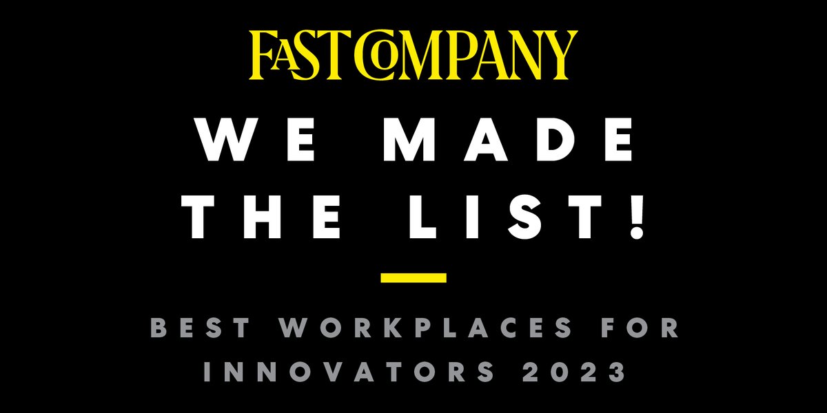 BREAKING: we've been named by @FastCompany a 2023 Best Workplace for Innovators, ranking #31 of the top 100! 🧡We're grateful to each employee who creates our #culture of #innovation & to Fast Company for this honor! 💥The full list: lnkd.in/gZjwhhQZ #FCBestWorkplaces
