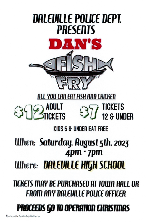 DCS_Broncos's tweet photo. The proceeds from this fish fry support the Daleville Police Department's Operation Christmas, which exclusively benefits needy Daleville students. https://t.co/P9CjNOS34n