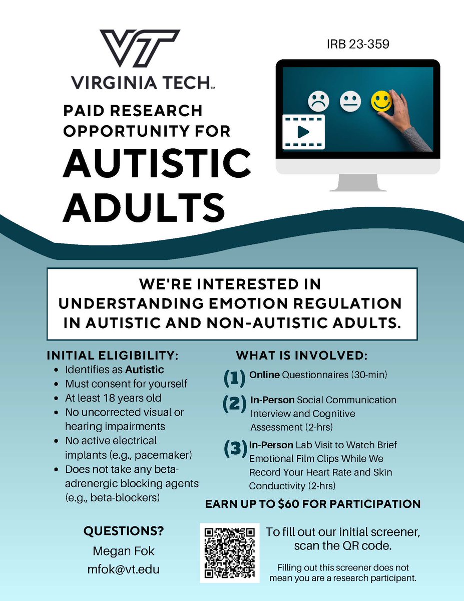 Our graduate students have a new research study in which they are recruiting for.  Please share widely and reach out to the contact in the flyer if you are interested or have any questions.