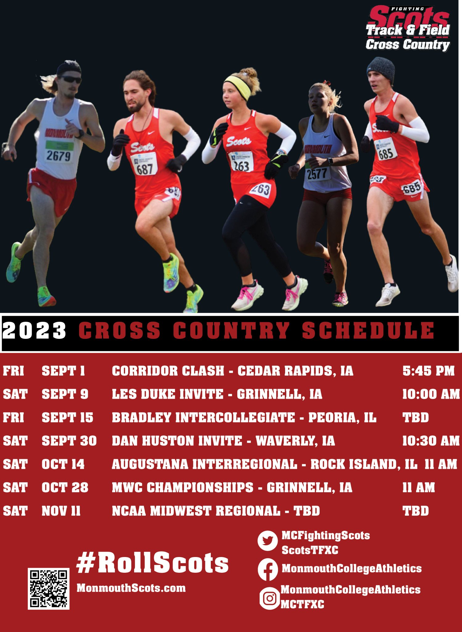 Monmouth Athletics on Twitter "Starting off the week with the 2023 ScotsTFXC schedule. The