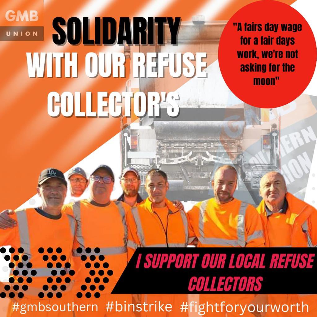 Like and share to show solidarity with our striking refuse collectors in Canterbury!