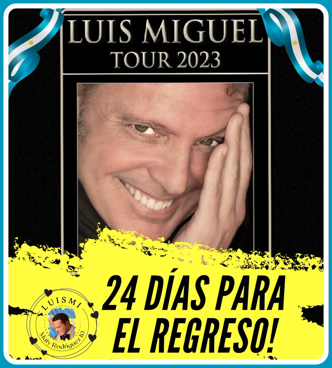 Holis Gente linda, sigue la cuenta regresiva, ya 24 días para el comienzo de la Gira en  Argentina 🇦🇷 * LuisMiguelTour 2023 *

#LuisMiguel
#LunesDeLuisMiguel 
#LunesLuisMiguelero
#LuisMiguelTour2023