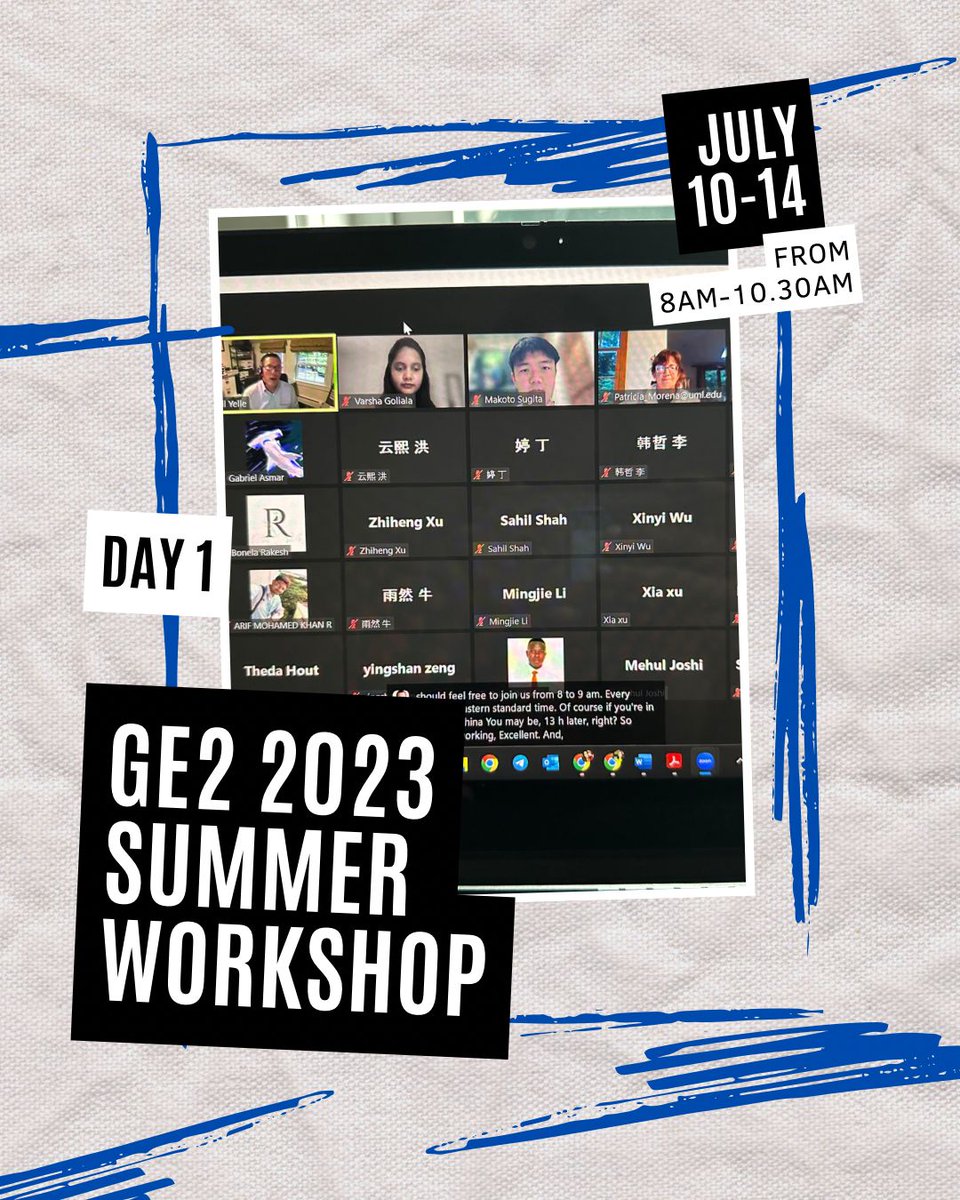 uml_ge2's tweet image. Day 1 of the GE2 2023 Virtual Summer Workshop was a huge success! We appreciate everyone who has joined today’s workshop and got a glimpse of entrepreneurship and innovation! Thank you Prof. W. Yelle for your valuable insights. Looking forward to the next 4 days of the workshop.