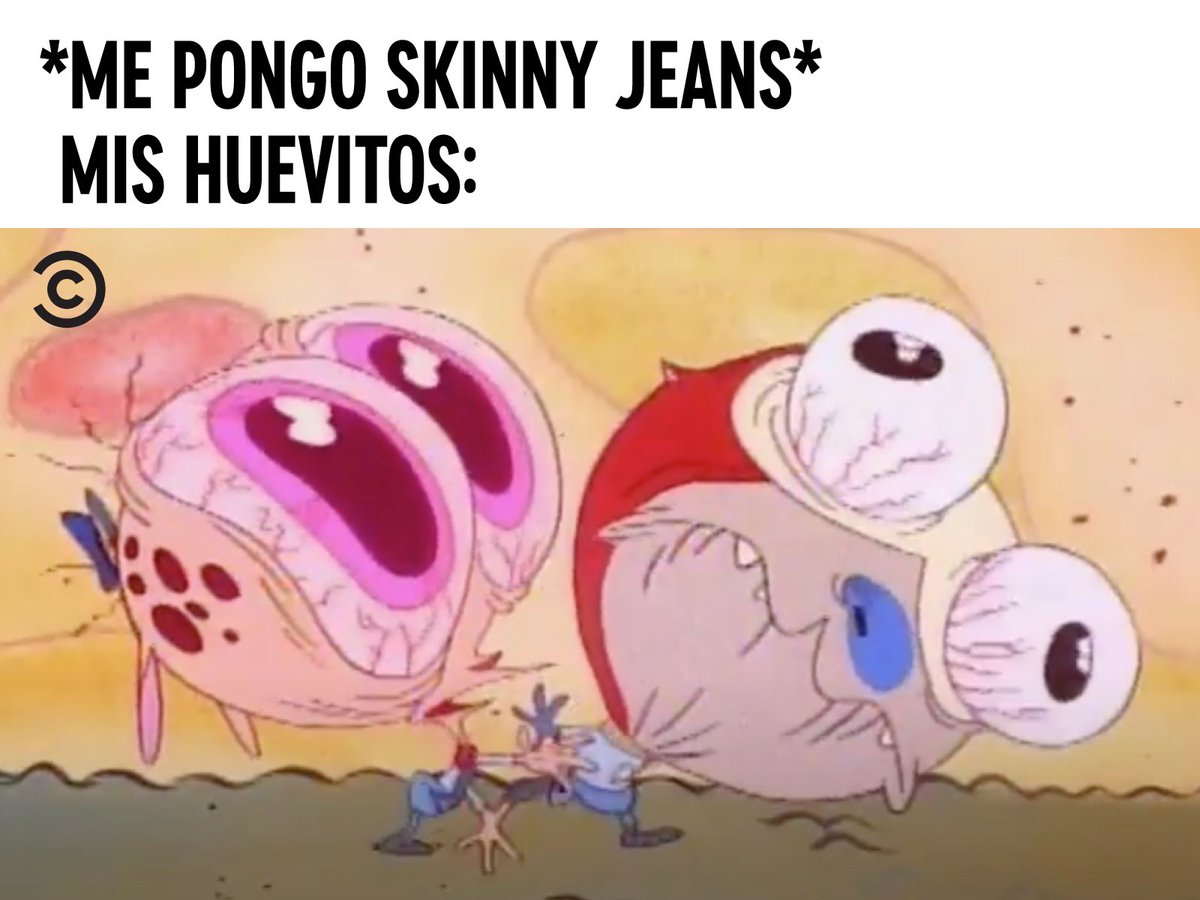 A mí nadie me va a impedir que siga usando los mismos jeans del 2010. #MemeDelDía #RenYStimpy