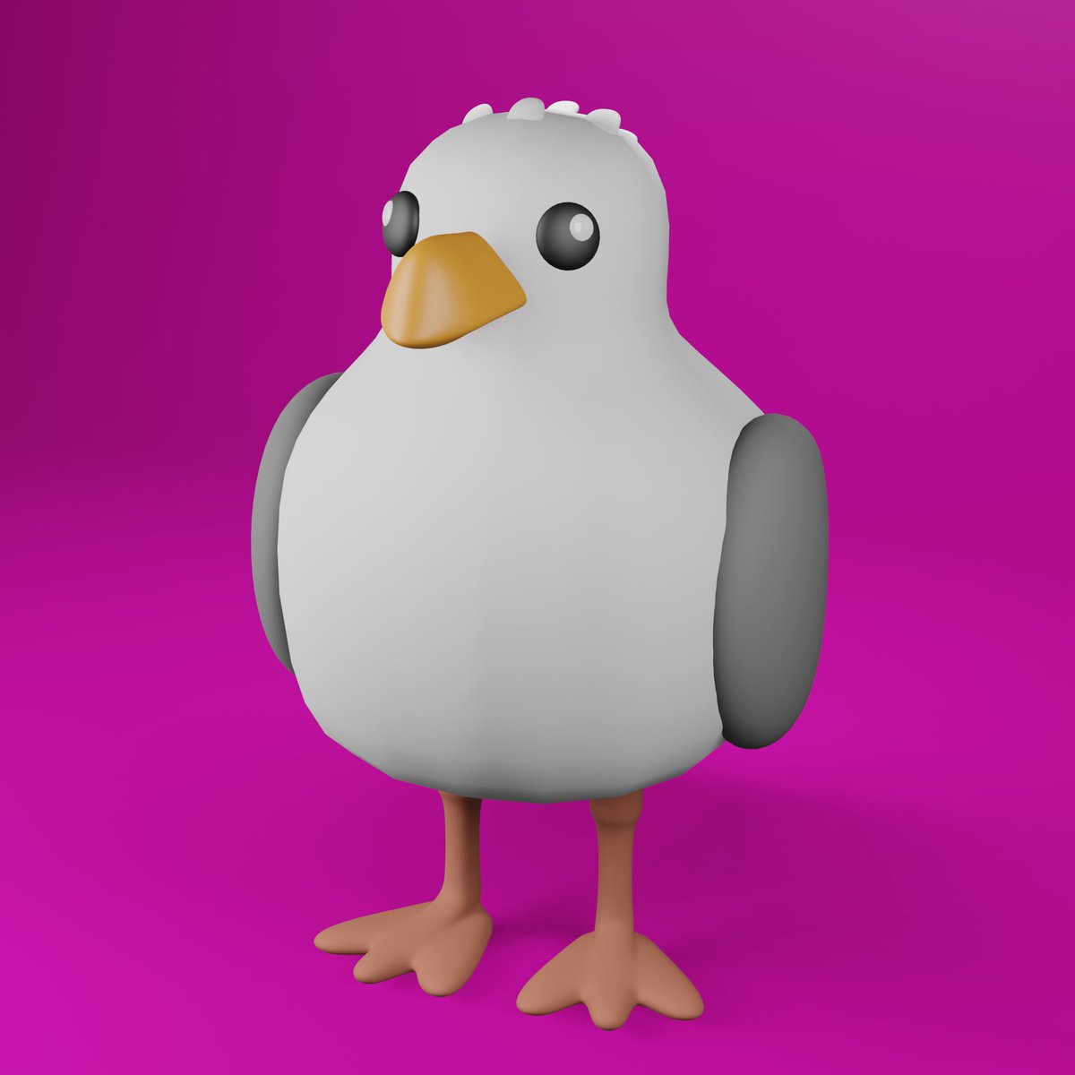 CuteSeagullDev's tweet photo. Cute Seagull model 2.0, a vast improvement. This is all glTF ready for upload to the web #iAmSeaBirb  #Blender3D #lowpoly #digitalArtist #digitalArt #3Dmodeling #contentcreation #aesthetic https://t.co/UCdz5apWUr