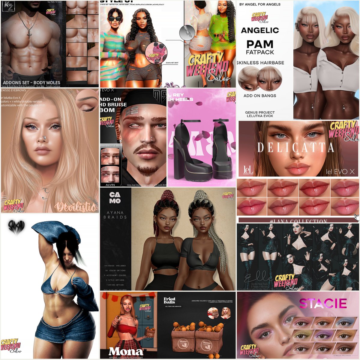 CraftyWeekendSL's tweet photo. Crafty Weekend Sales  July 07th - 09th round❤️next one coming soon this friday 14!

Full Facebook Gallery + Landmarks here: https://t.co/D6MyzY7jvr

#secondlife #secondlifestyle #secondlifenails #secondlifebeauty #secondlifefashion #secondlifeshop https://t.co/l4CvZ0dCco