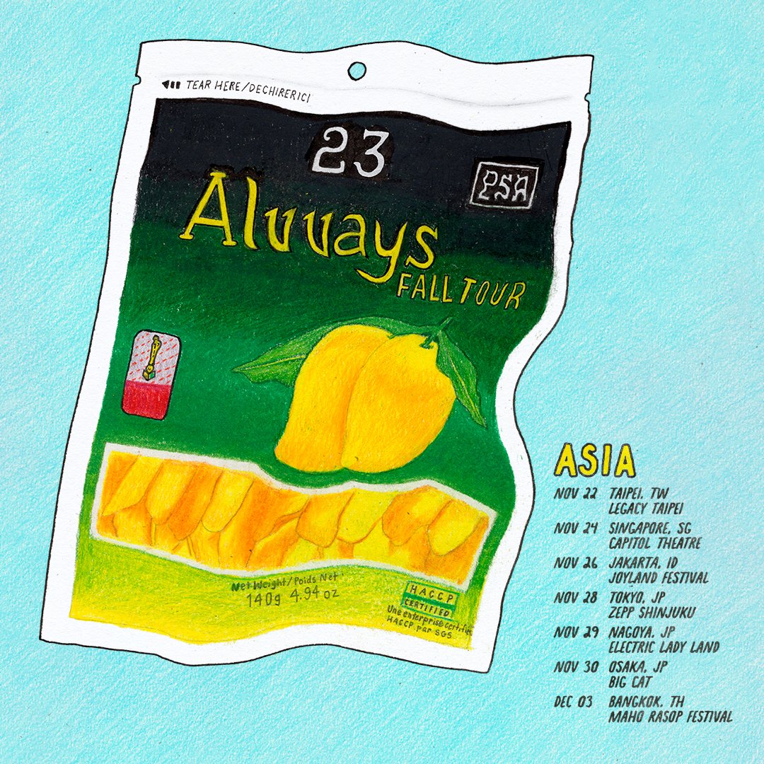 alvvaysband's tweet image. alvvasia fall 23 comin in hot
presale weds 10am local pw BLUEREV
onsale friday 10am local
tickets alvvays.com