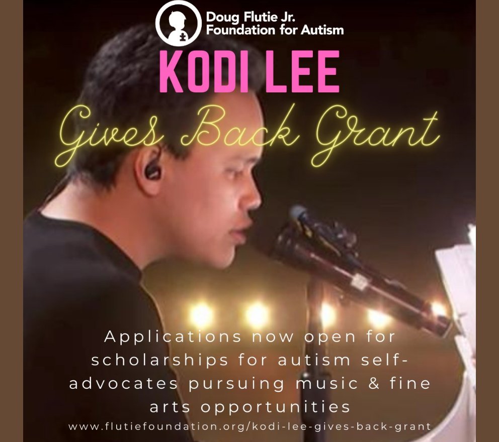Applications are NOW OPEN. A total distribution of $25,000 will be granted to Autism self-advocates pursuing music or fine arts.  Scholarships can go towards music therapies, lessons, performance opportunities, & more! Applications are open until August 8! flutiefoundation.org/kodi-lee-gives…