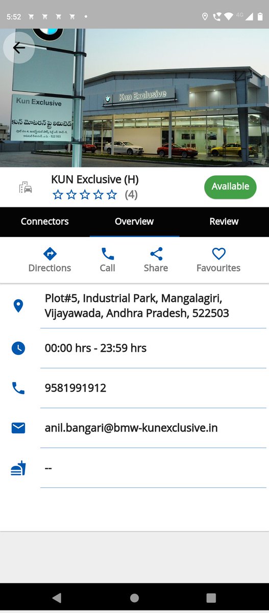 HitenderV's tweet photo. When in #Vijayawada , try this #ABB #DCFastCharger hosted on #RechargeEV network !
Location : BMW Kun Exclusive, Vijayawada, Andhra Pradesh
Map Coordinates : https://t.co/TO2PW0bIgH
Download Recharge EV app and start charging !
#sustainable #environment #reliable #EVCharging #Heavyrainfall #ElectricVehicle #EVCar #ClimateCrisis #ClimateActionNow #ClimateEmergency #missiontozero #emobility