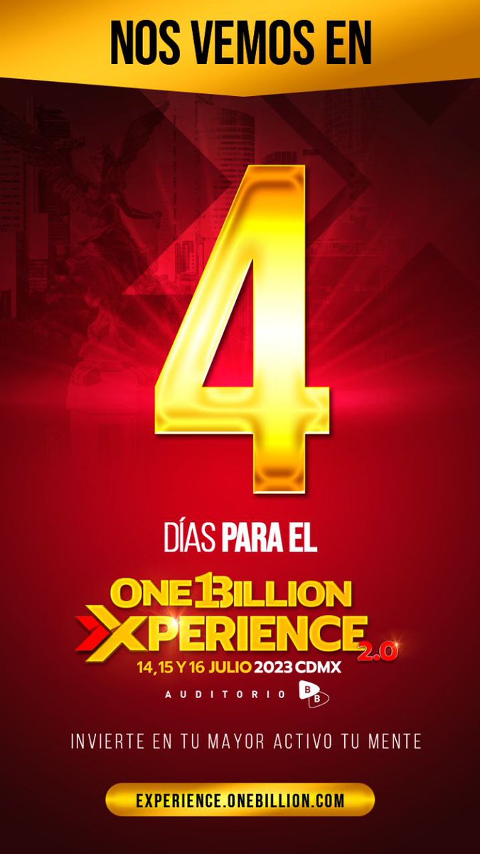 ivantap's tweet photo. ¡Estamos a nada del evento de negocios y
emprendimiento más importante del año!

Últimos boletos disponibles en:

👉 https://t.co/wsVrNoxrSo
.
.
#ivantapia #onebillion #onebillionexperience https://t.co/jnHC0Y0VCX